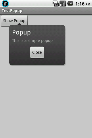 Android Popup